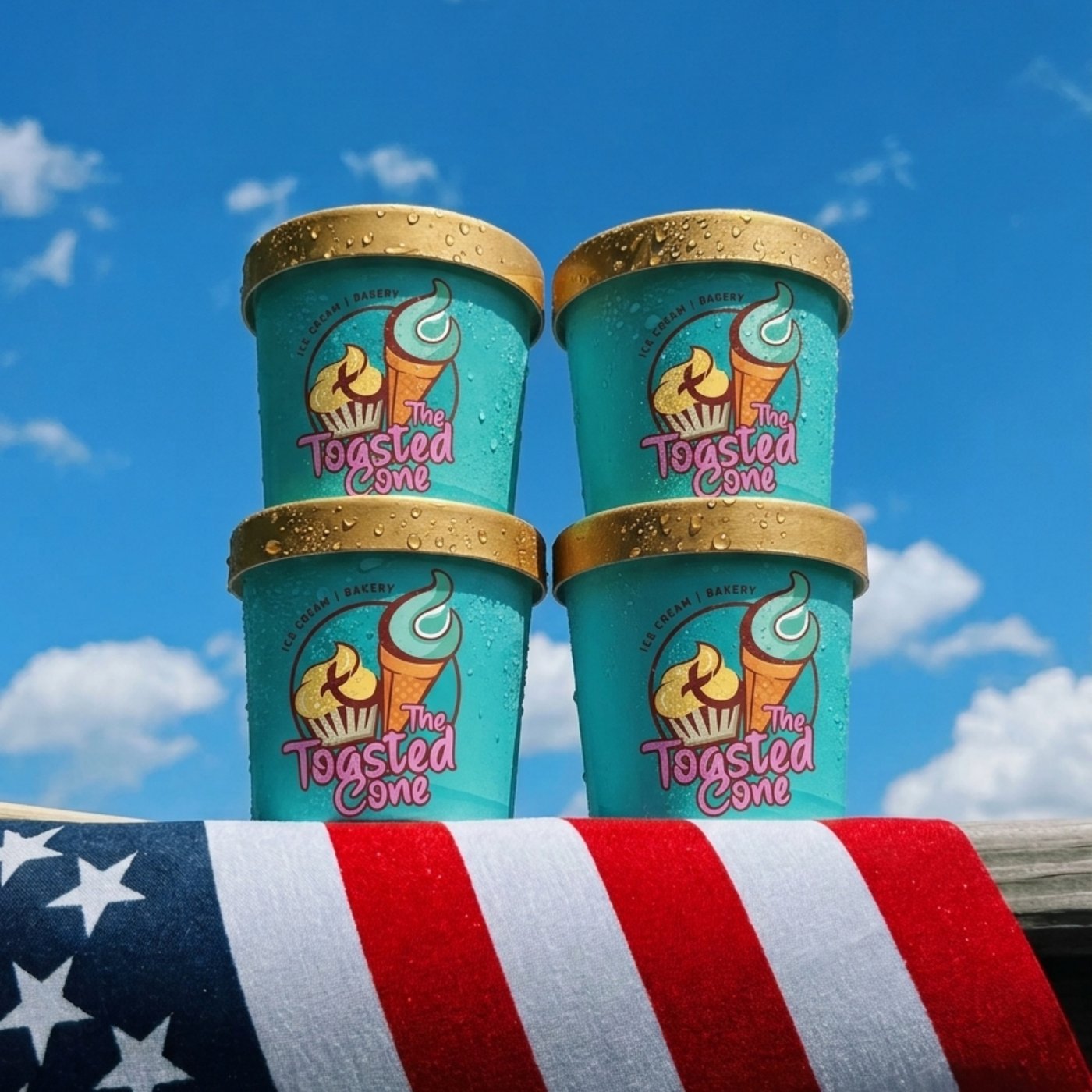 Hand-packed Toasted Cone pints