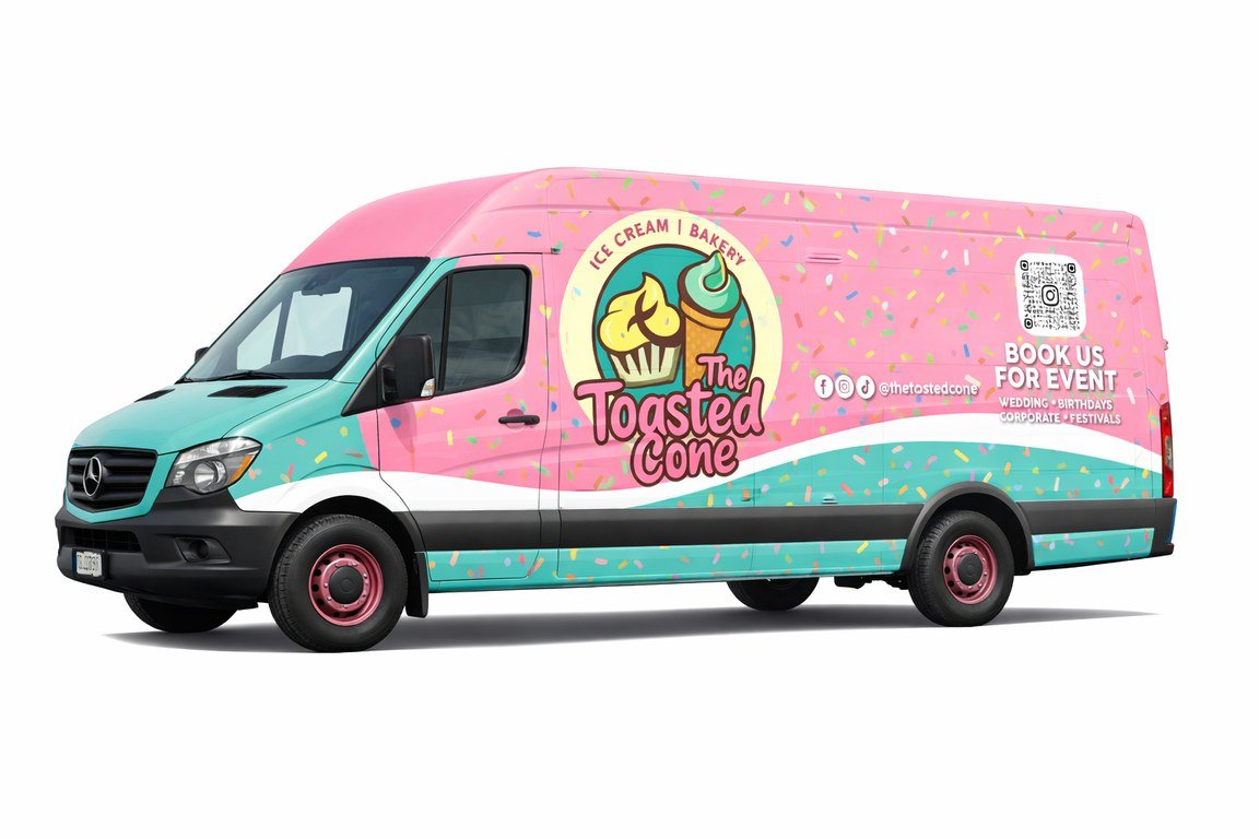 The Toasted Cone pink ice cream food truck